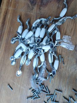 New Cabinet Handles 26 Of The White Ones And Eight Of The Brushed Stainless Steel 25 Firm