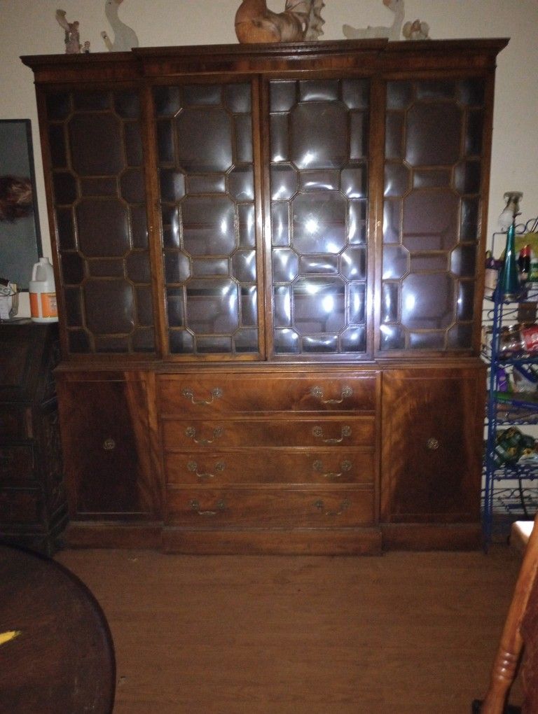 Vintage Bubble Glass China Cabinet