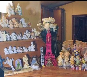 Large Lot of Angel, Cherub, fairy's, and religious Figurines