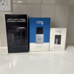 Ring Doorbell + Battery Pack + Anti-Theft Brackets 