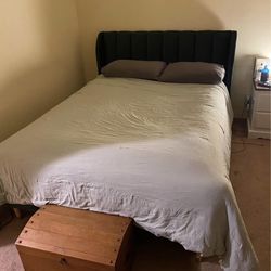 Beautiful Green Velvet Queen Bedframe