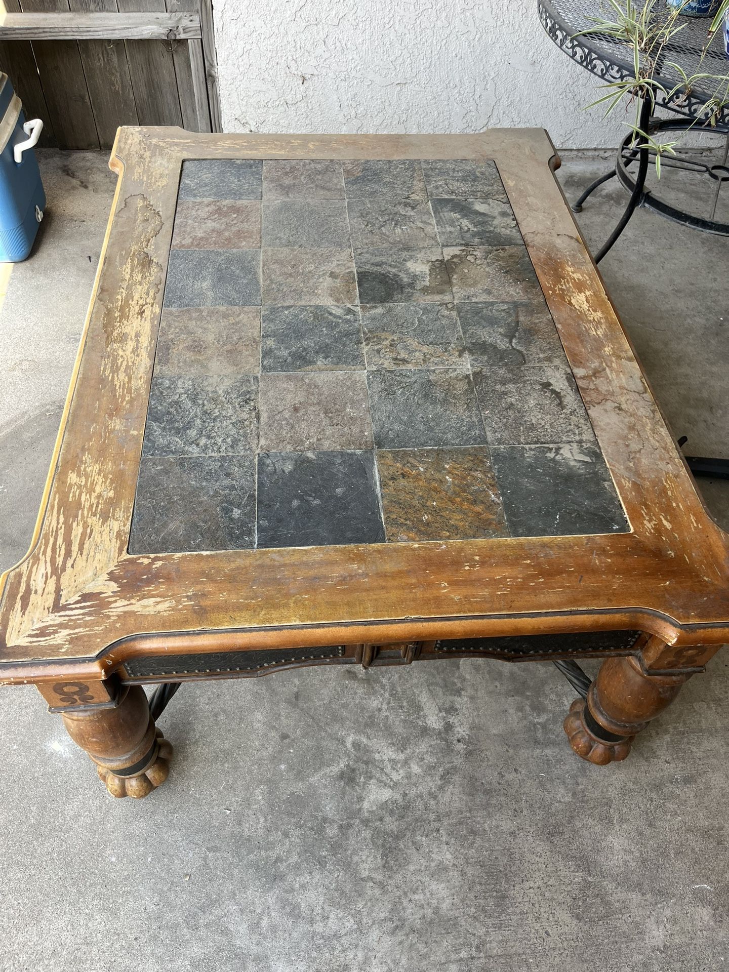 Coffee Table With Tile Solid
