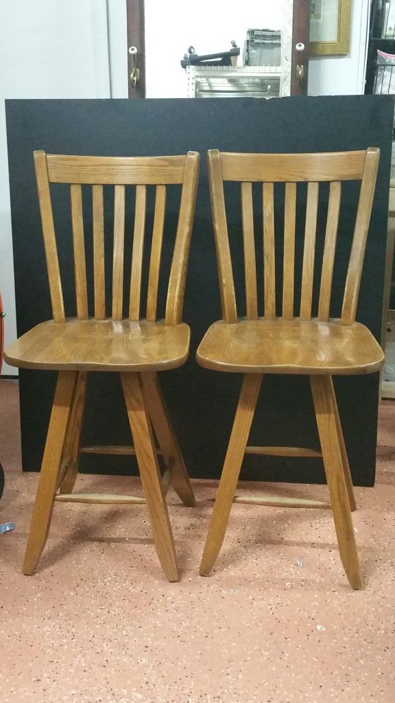 Solid wood swivel stools