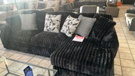 Big Corduroy L couch Black