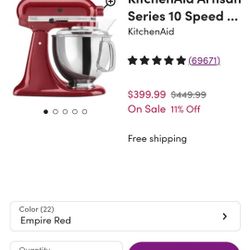 Kitchen Aid Mixer With Attacments 