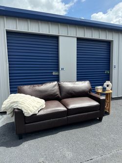 FREE LOCAL DELIVERY — Espresso Brown Leather Sofa / Loveseat