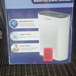 Air Purifier for Large Room, Cleans 2,400 ft² in 30 Mins, 3-Stage True HEPA, 360° Airflow, Large Touch Display Control, Real-Time Air Quality (PM2.5) 