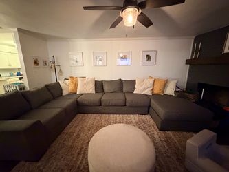 Modern Oversized Gray Sectional Couch - Great Condition