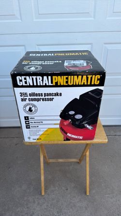 Brand New in Box Central Pneumatic 3 Gal Oilless Pancake Air Compressor