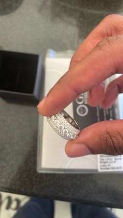 S925 D-color Moissanite 5 Row ring Size 10 6.87 total ct weight