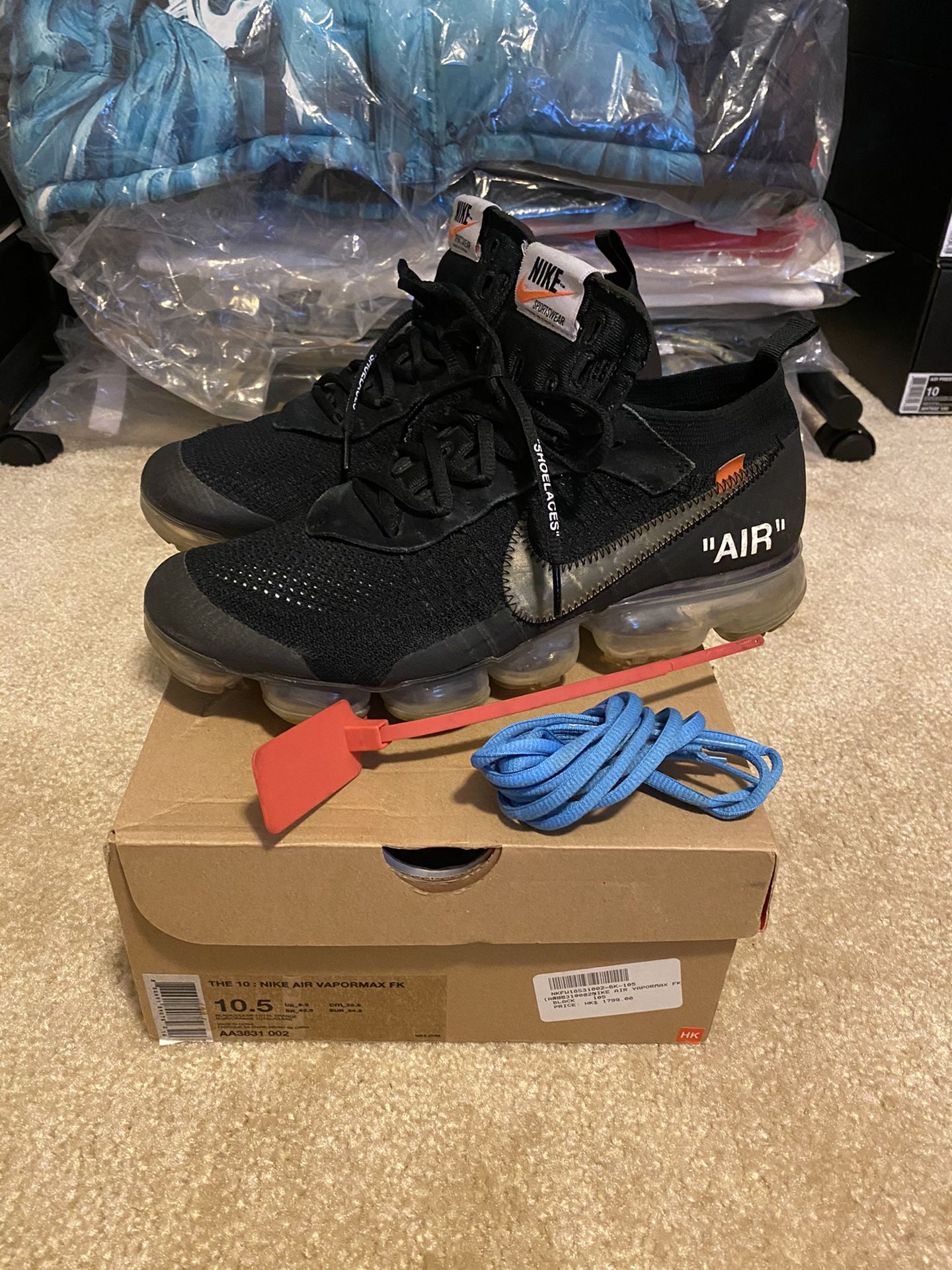 Nike X Offwhite Vapormax size 10.5 used off white