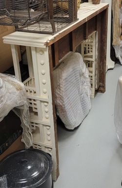 19th Century Chippendale Style Wood Fireplace Mantle White