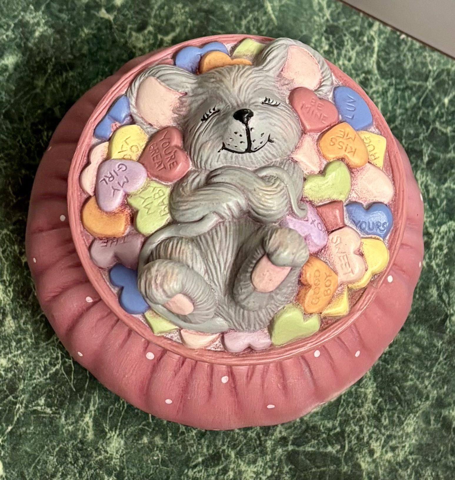 Porcelain Mouse Valentine’s Day Trinket Dish 