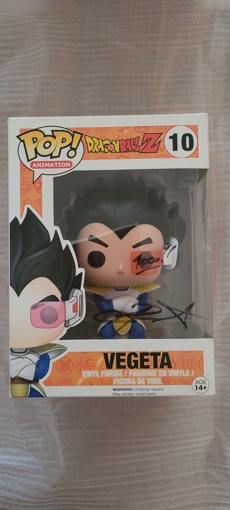 Funko Pop Dragonball Z Vegeta #10 Autograghed By Christopher Sabat