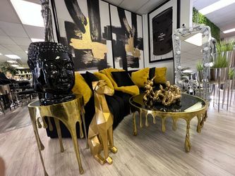 Black and Gold Home Decor Black Curved Sectional Message For Price