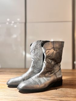 Zara Kids Silver Cowboy Boots unisex