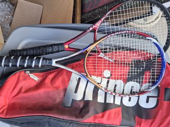 Two tennis rackets with bag