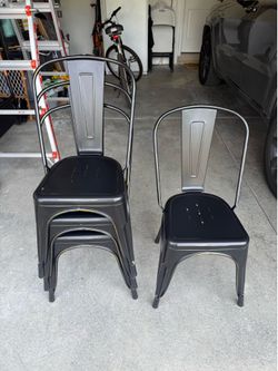 Black Metal Stacking Chairs