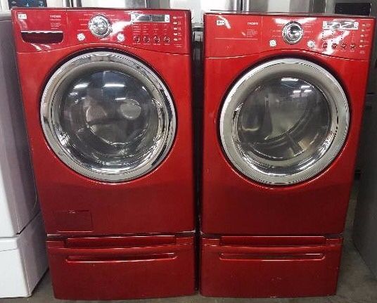 Brand new Red LG washer and dryer set