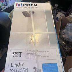 Moen Lindor 82506SRN Shower Only Faucet Spot Resist Brushed Nickel Posi Temp 6 Inch Rainshower New
