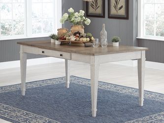 Skempton White/Light Brown Dining Table w/ Storage