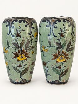Pair of Baum Bros. Imperial Gem Floral Vases