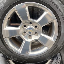 CHEVY ALUMINUM WHEELS WITH TIRES. 20+9 