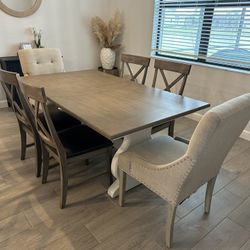 Farmhouse/ Coastal Dining Room Table & Chairs Set 