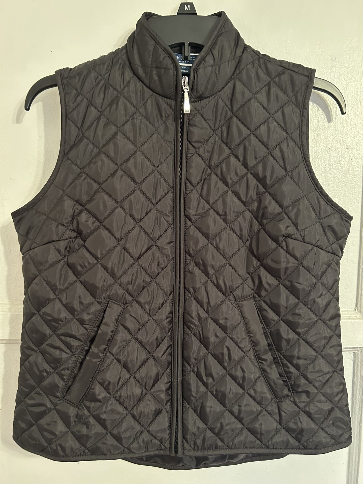 Karen Scott Quilted Black Vest Size Small