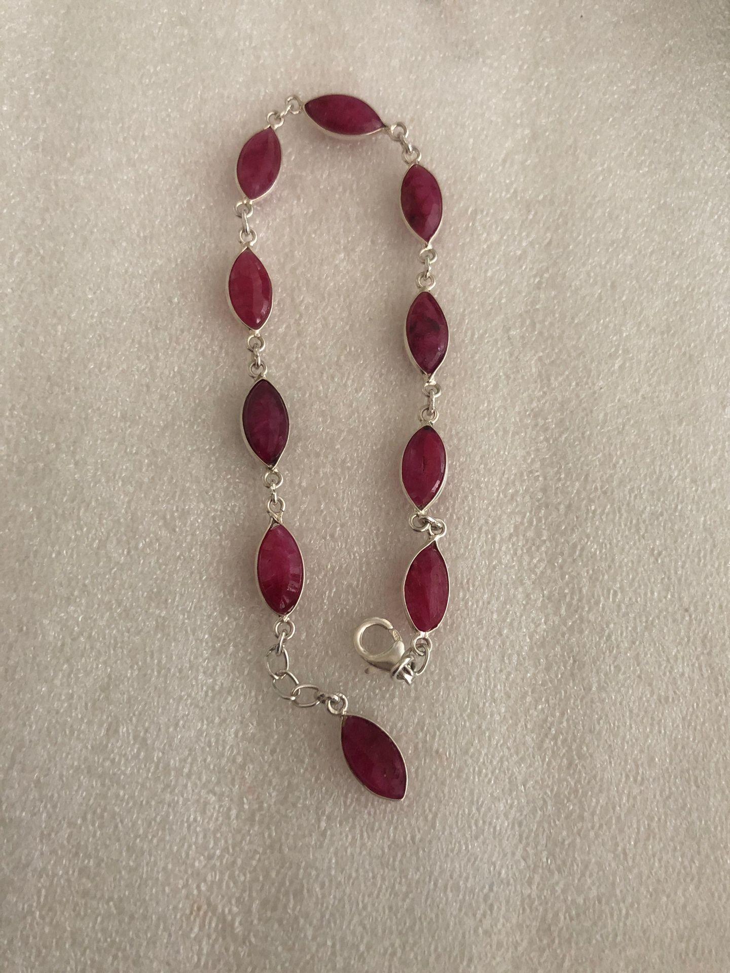 Rough Ruby gemstone bracelet size 7.5