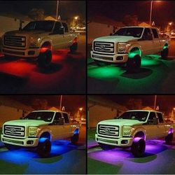 LED RGB Rock Lights 120 LEDs 8 Pods Underglow APP Multicolor Music Sync Waterproof Neon with Remote 