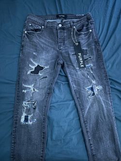 PURPLE BRAND JEANS BLACK RIPPED JEANS