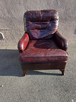Leather Burgundy Chairs With Otaman