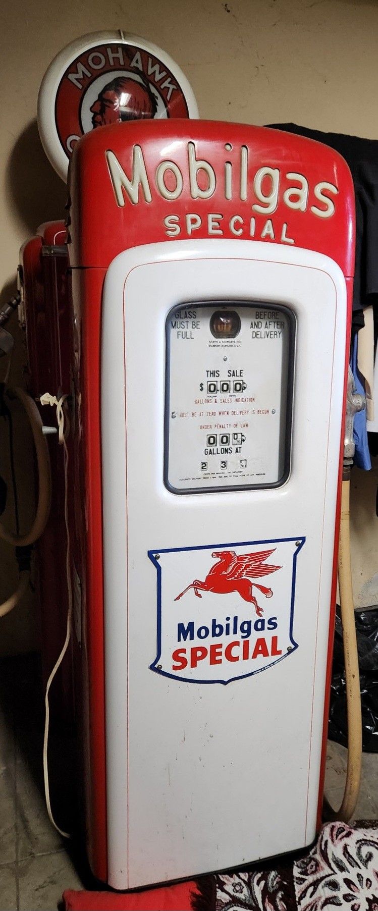 Mobil Gas Vintage Fuel Pump 1950s Era