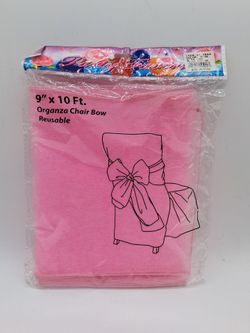 New Pink Organza Reusable Chair Bow 9 ft. x 10 ft.