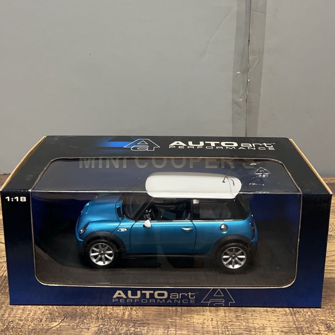 1/18 AUTOART 74841 MINI COOPER S 2002 (ELECTRIC BLUE) (WHITE ROOF