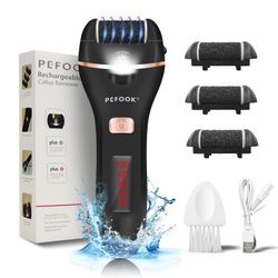 Electric Foot Callus Remover, IPX7 Portable Electric Foot File Pedicure Tools, Rechargeable Foot Scrubber for Dead, Hard Cracked Dry Skin