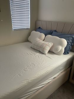CITYLIGHT Upholstered Full Bed Frame with Gas Lift Up Storage, Full Size Bed with Adjustable Headboard and Hydraulic Storage System, Beige