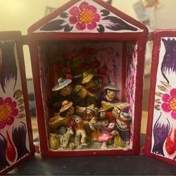 Peru Folk Art Vintage Peruvian Shadow Box Miniature Handcraft Retalbo