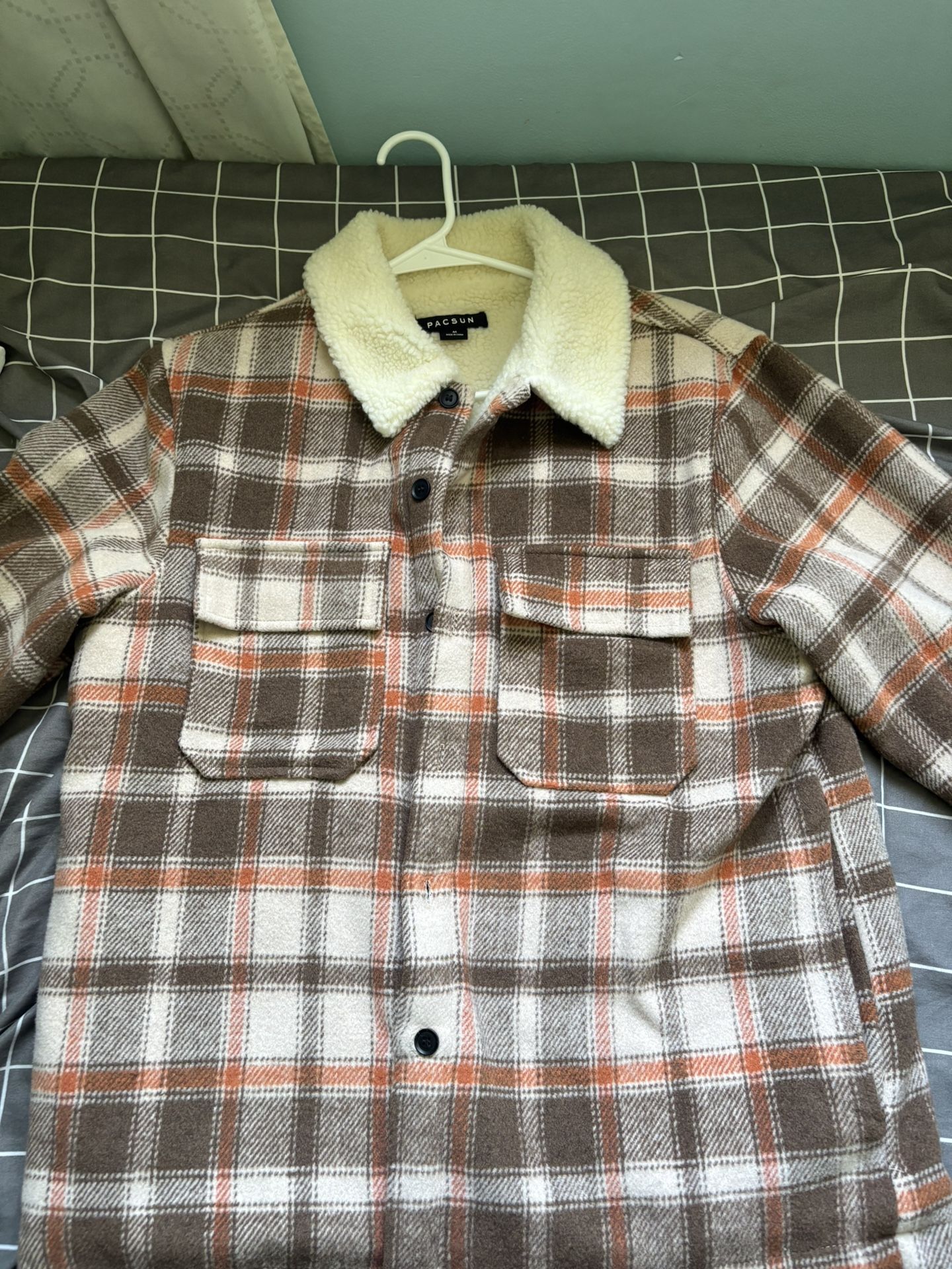 Pacsun Plaid Sherpa Trucker Jacket