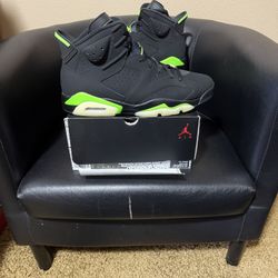 Brand new Air Jordan Electric Green 6’s size 13 with original boxes and proof of purchase. 
