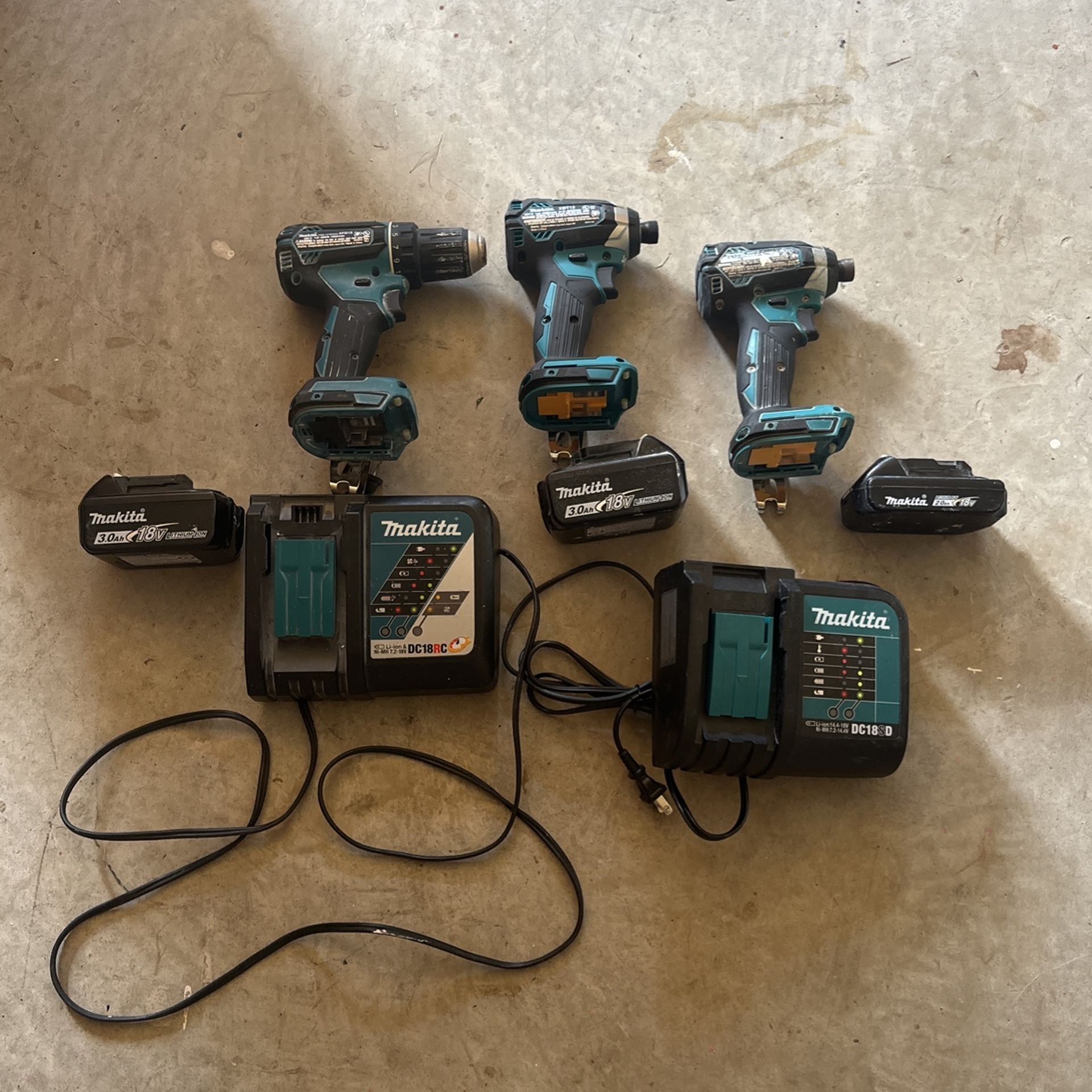 3 Makita Drills 