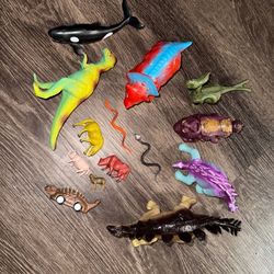vintage dinosaur animals & dragons toy lot