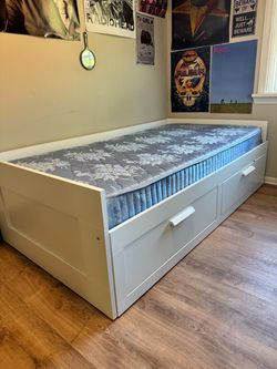 IKEA Brimnes Twin Frame with Matress
