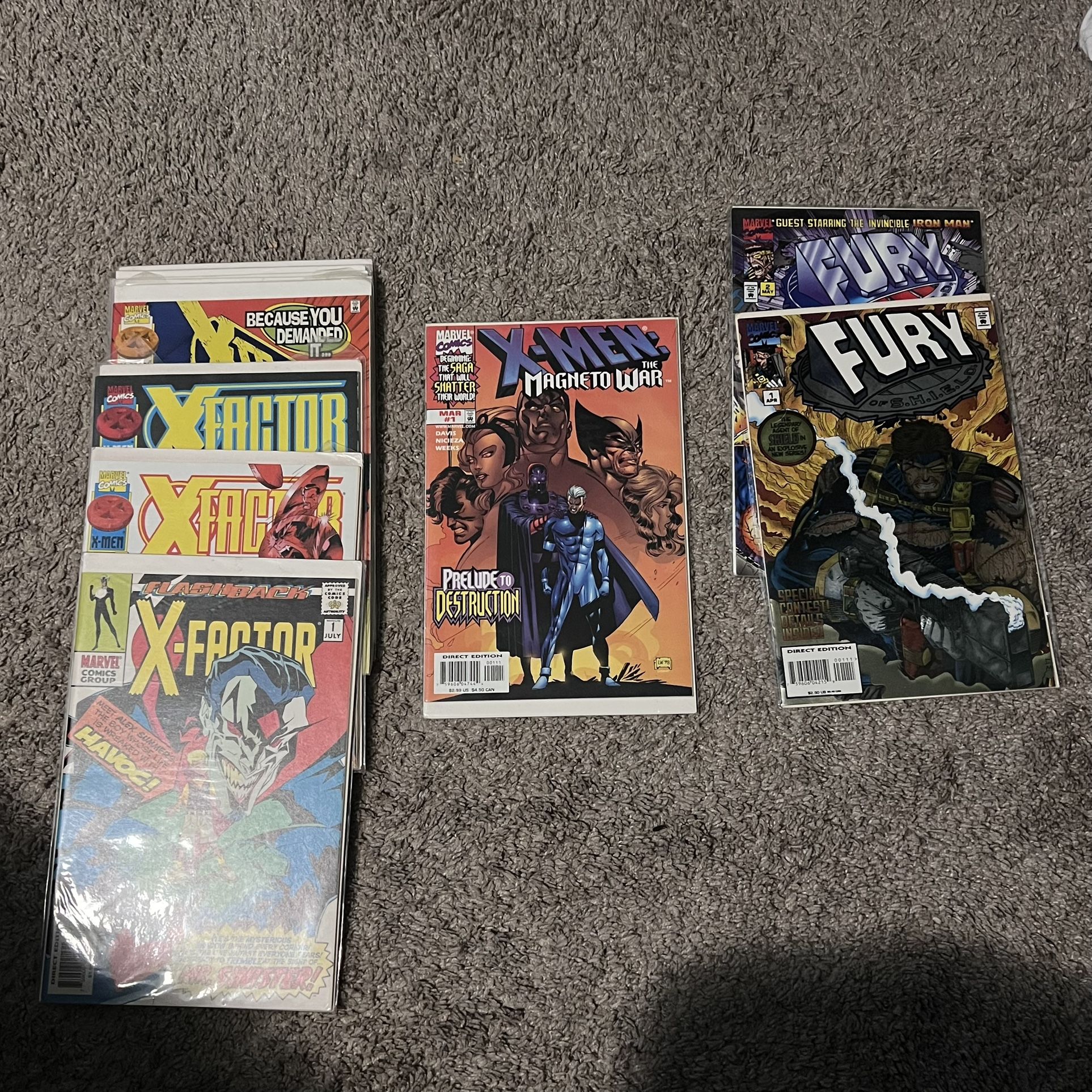 Marvel X-Men/X-Factor/Fury Comic Books Lot Of 12