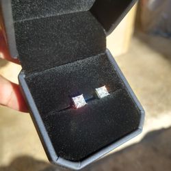 Princess Cut Moissanite Earrings New in the boxes