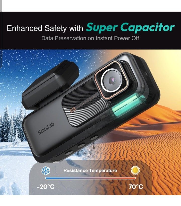 4K Dash Cam Front and Rear, 170° Ultra Wide Dashcam with ADAS, Night Vision, 24/7 Parking Mode, Sony IMX415 Sensor, WDR, Free 64GB SD Card, 5G/2.4G Wi