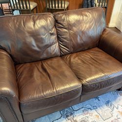 Leather loveseat 