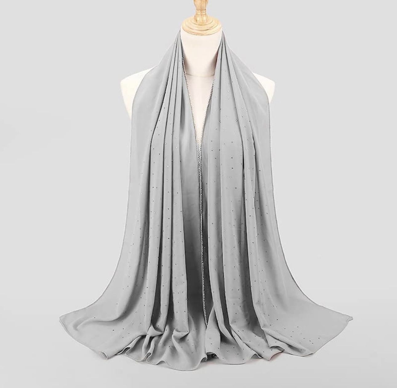 Women Soft Chiffon Rhinestone Long Scarf Shawl Fashion Muslim Hijab Head Wrap Scarves