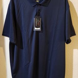 NEW GREG NORMAN MEN'S POLO SHIRT NAVY BLUE **FITS LIKE A 2XL**
